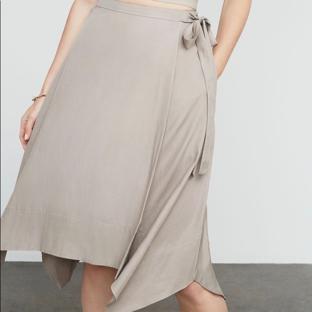 NWT BCBGMAXAZRIA Claire Sueded Faux-Wrap Skirt
